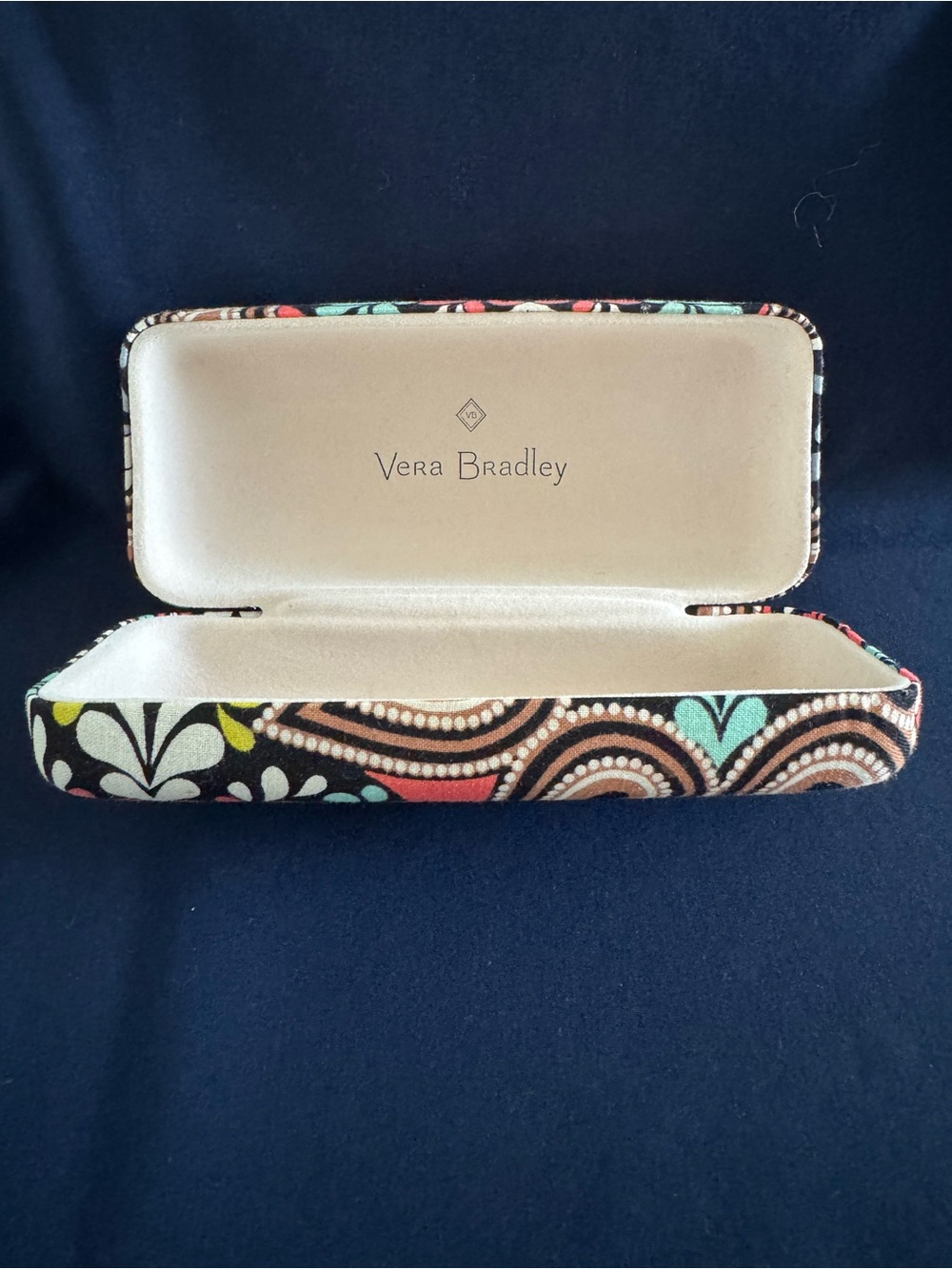Vera Bradley Black Multicolor Floral Paisley Eyewear Case. Sierra pattern.